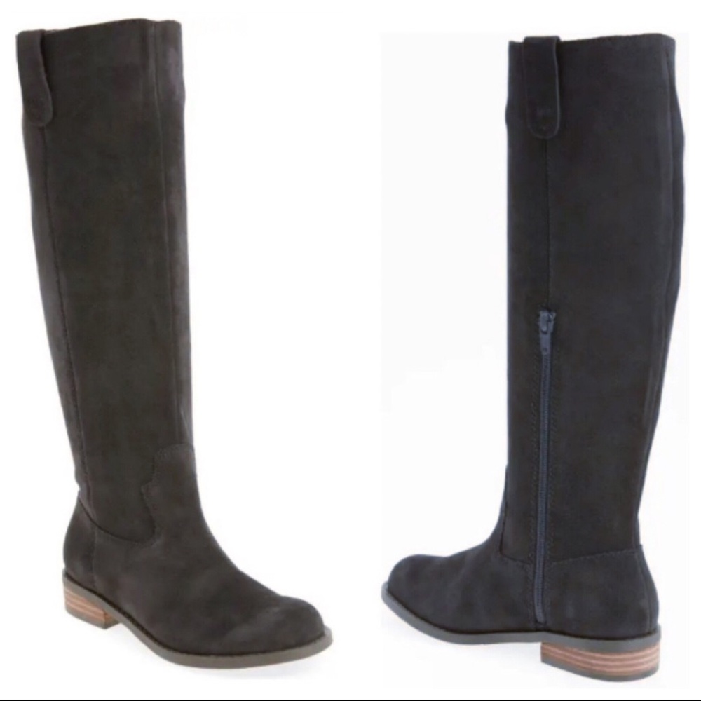 Sole Society Hawn Tall Boot Dark Grey Suede 8.5